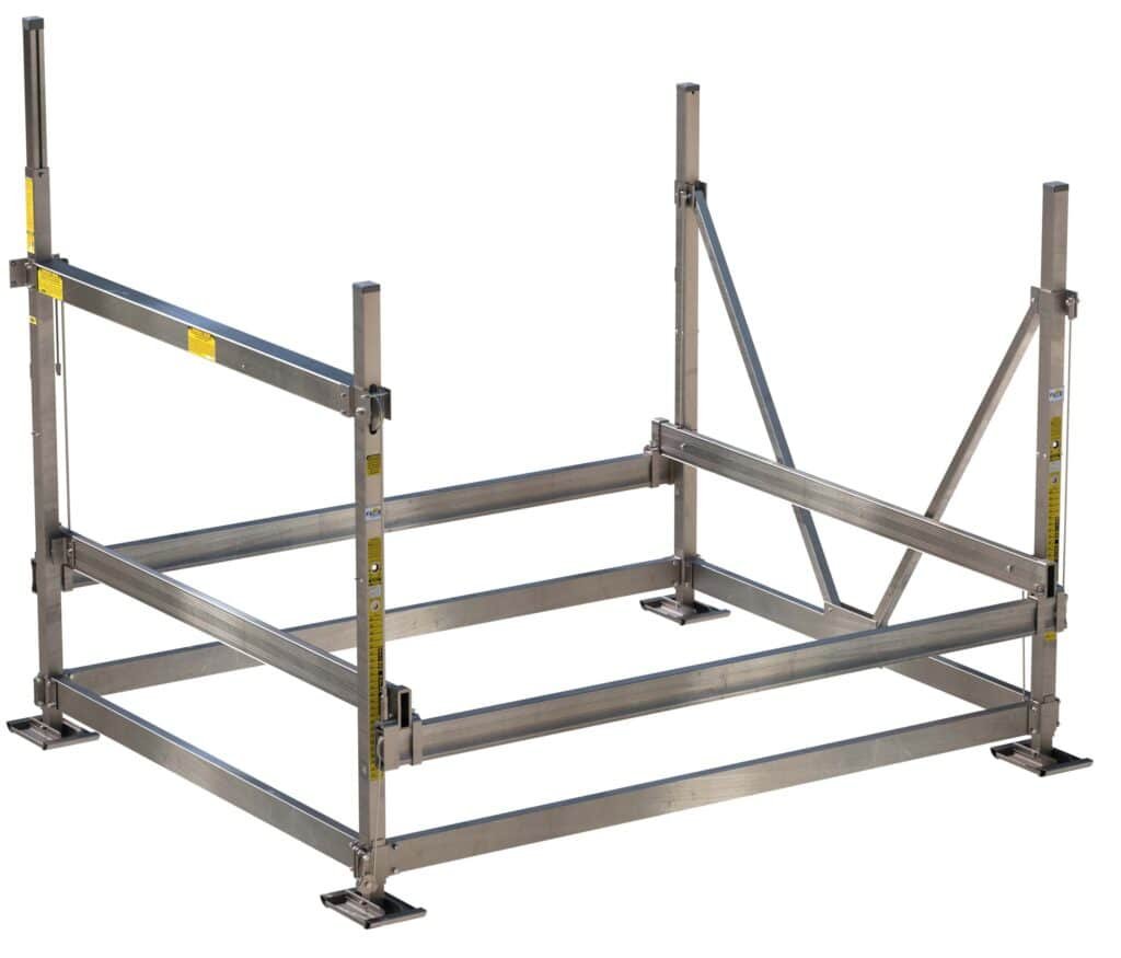 FLOE 5000 VSD vertical boat lift frame with aluminum construction, ready to support a boat.