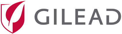 Gilead logo with a red shield and a stylized leaf, and the company name in gray text.