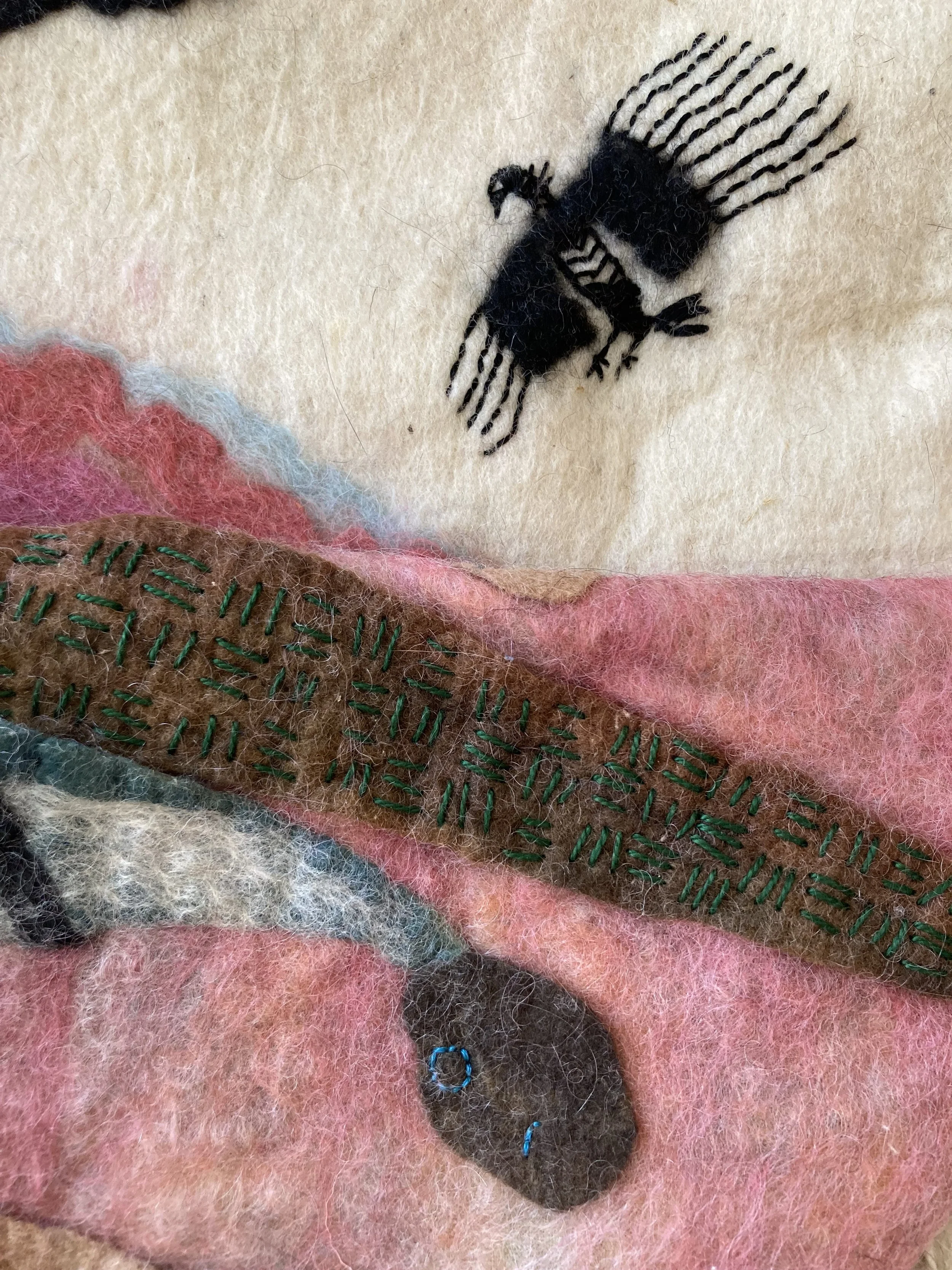 Future Ancestors...2023
detail hand stitched vulture in linen
9'x7"