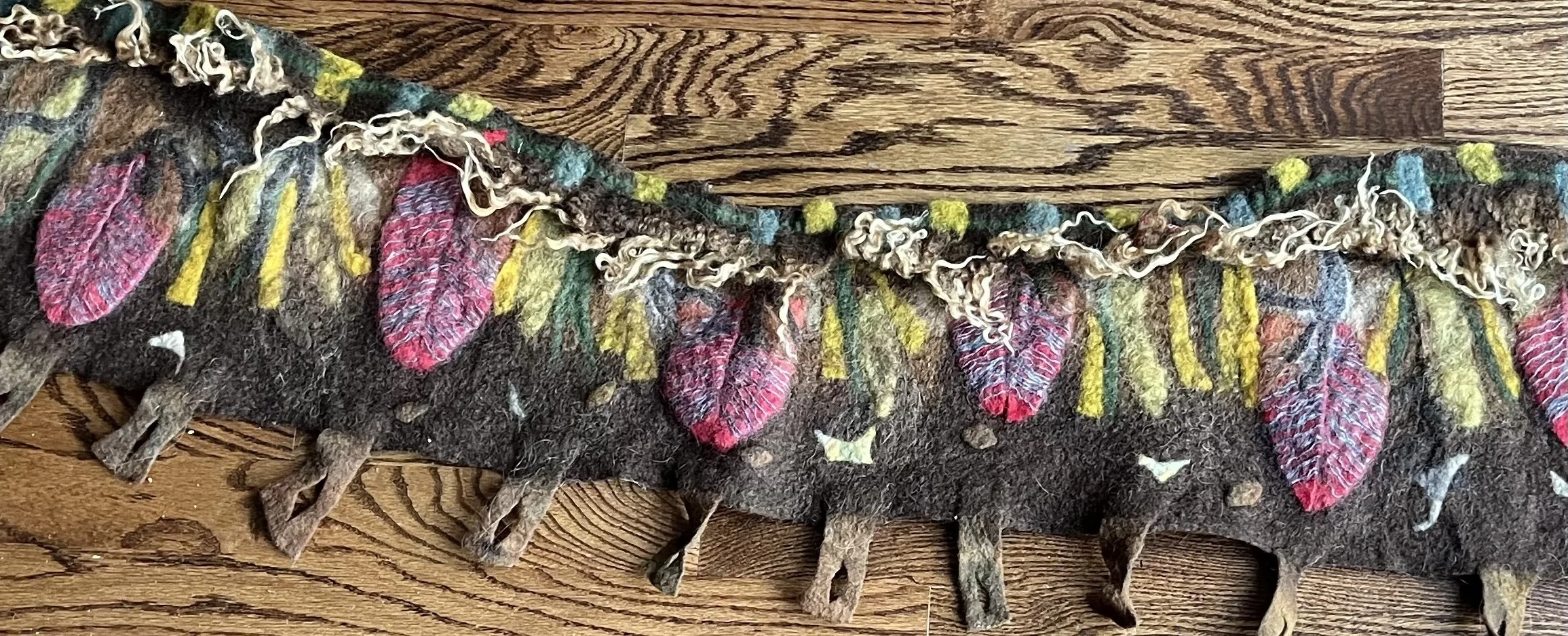 wrap 2024
plant dyed wool and mohair. shetland locks
60"x13"