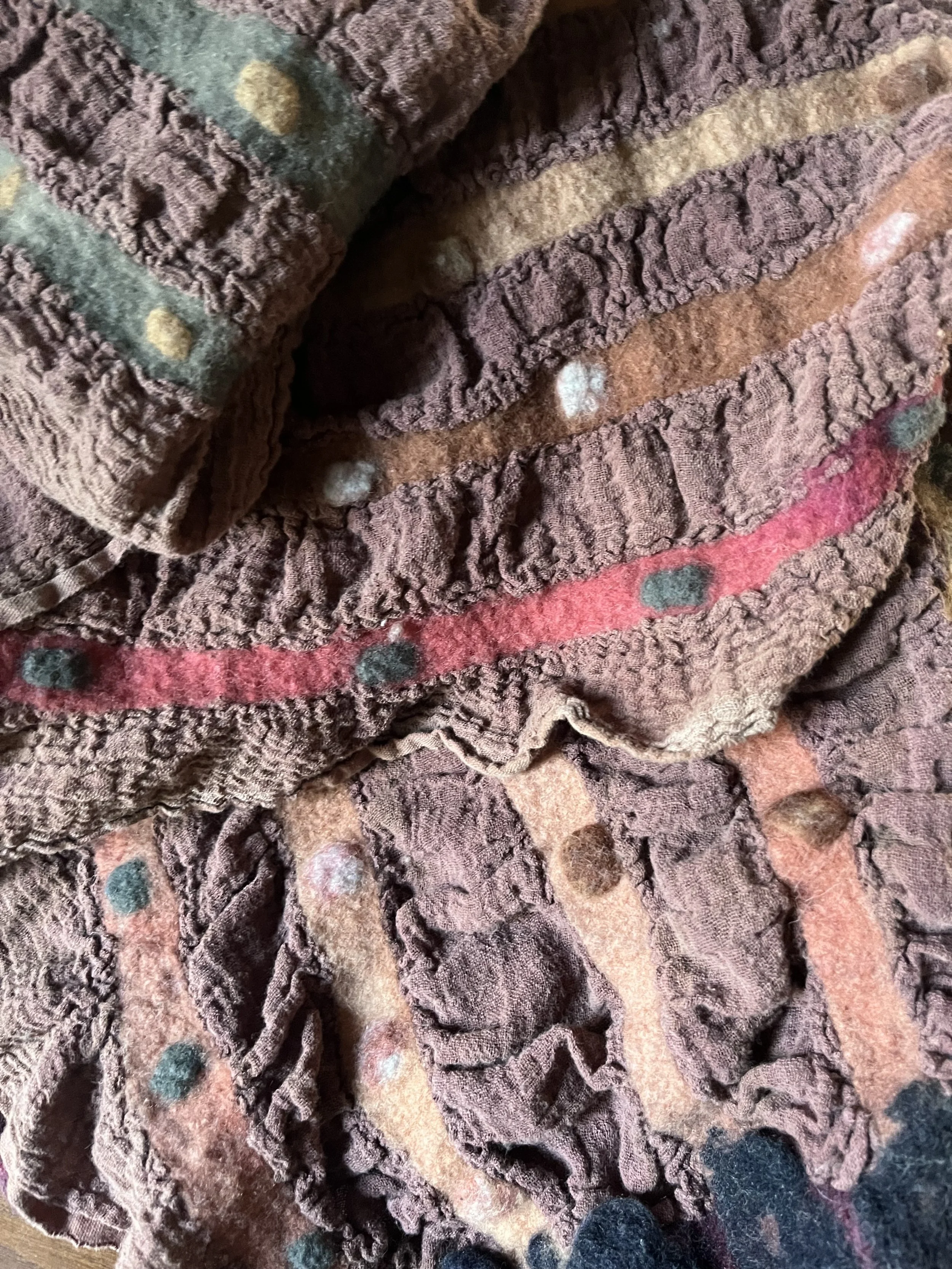 wrap 2024
plant dyed cotton and wool- wet felted