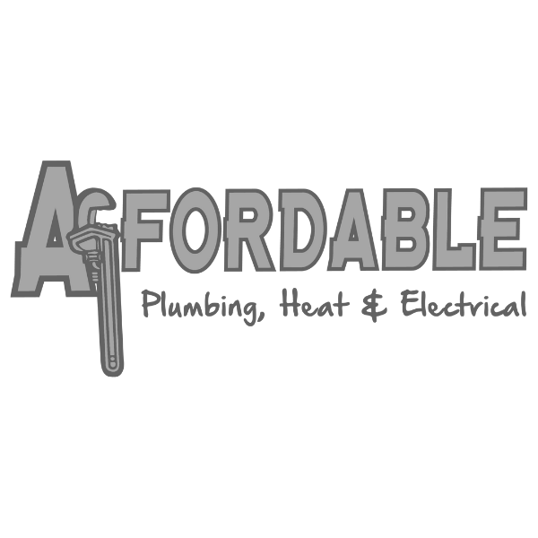 Logo for Affordable Plumbing, Heating & Electrical company featuring a pipe wrench with the letter A, and the words 'Affordable Plumbing, Heat & Electrical' underneath.