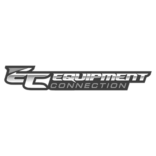 Logo for Equipment Connection featuring stylized text and a racing helmet icon.