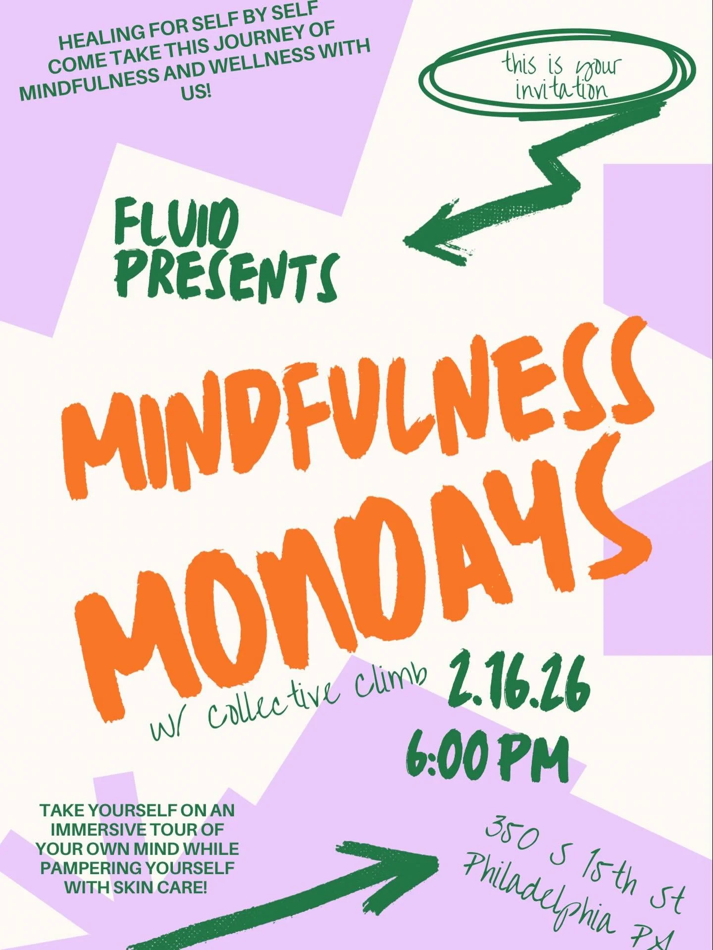 Peace Family! ⭐️

We&rsquo;re back with another offering! Mindfulness Mondays resumes on 2/16/26. 🧖&zwj;♀️

Join us for an evening of self love, community and reflection! We&rsquo;ll write love letters to ourselves, create sugar scrubs and more! Yet