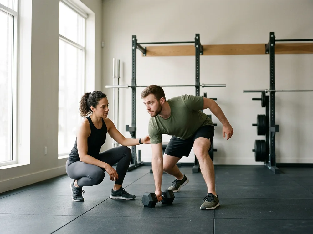 Personal training in a gym