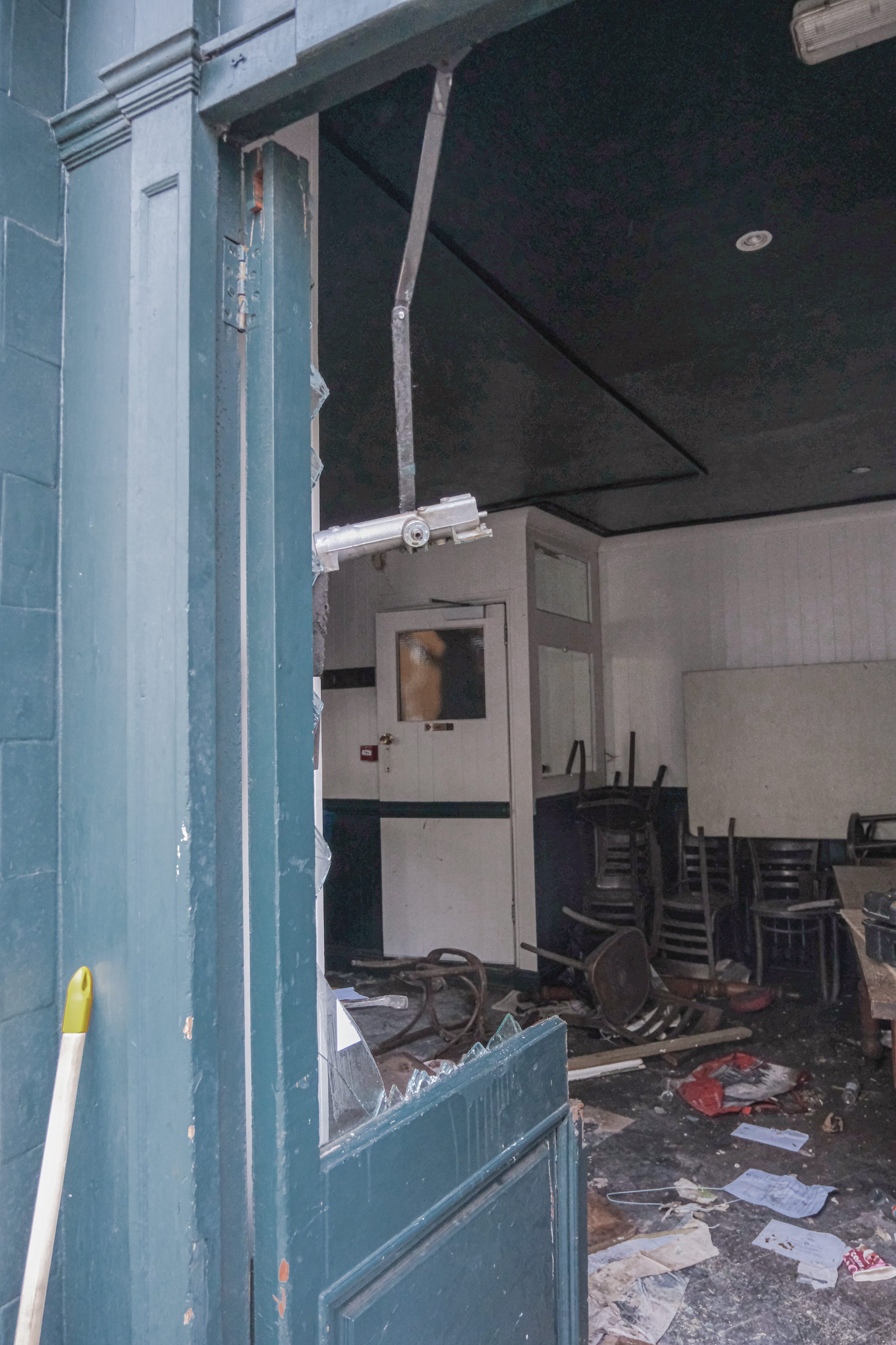 'knock knock' - December 2024, Eviction after 6 months of living, North London. "They say that squatters cause damage, that we destroy the things we come across but they're wrong. We make home in places that others have left to rot, we love and live 