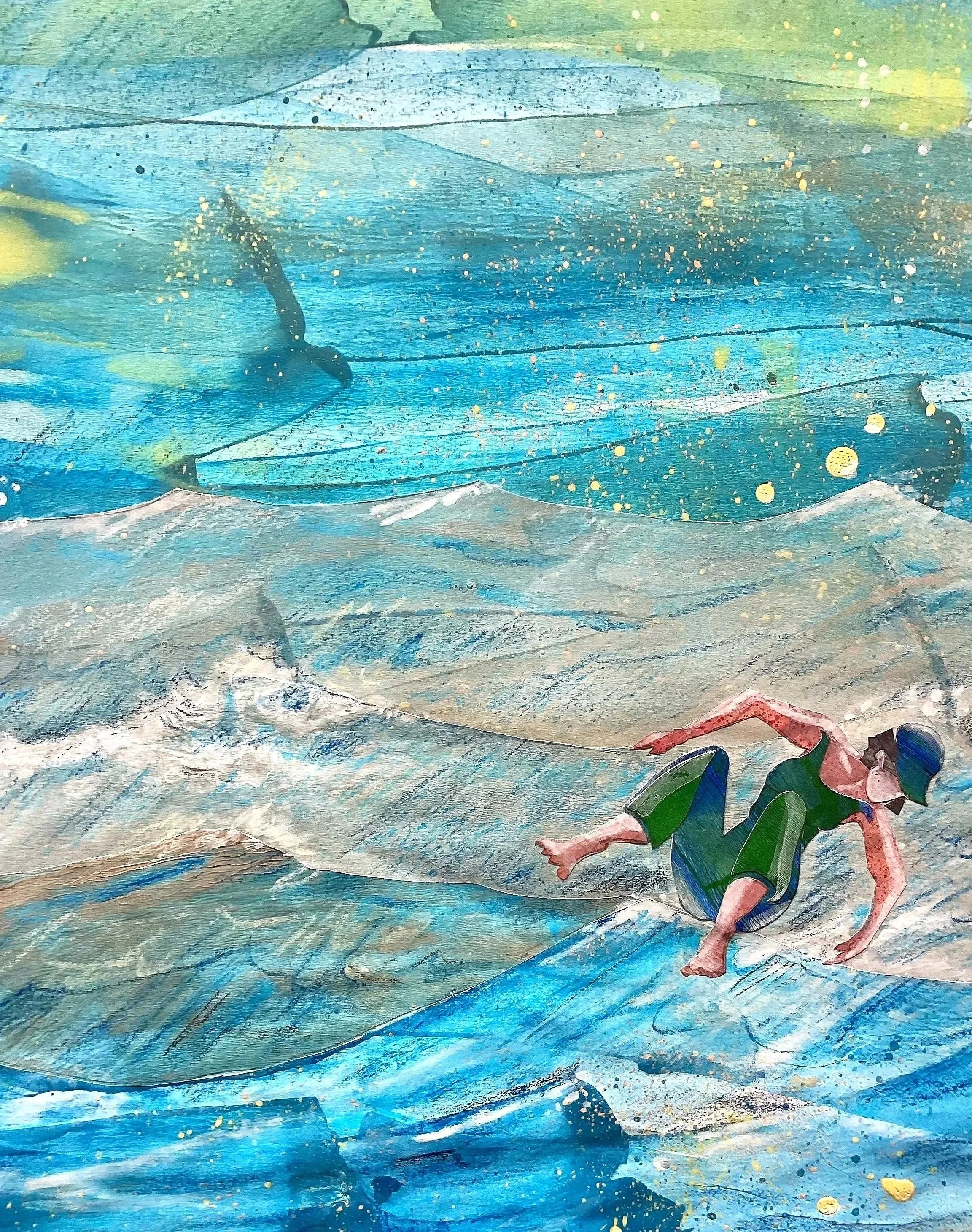 learning to swim (Collage 20x30cm)