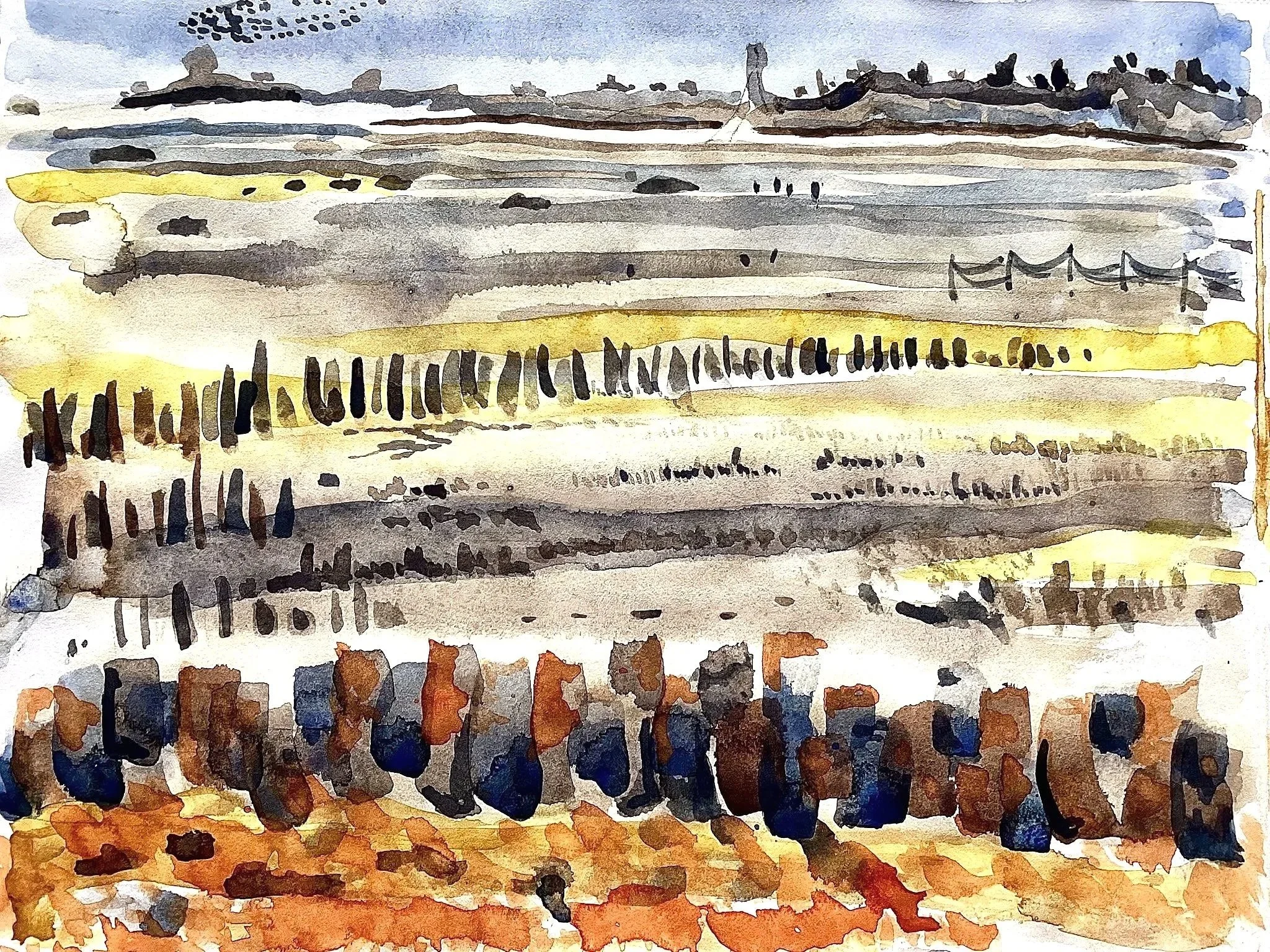 WARTEN AUF DIE FLUT II  (27x17cm)