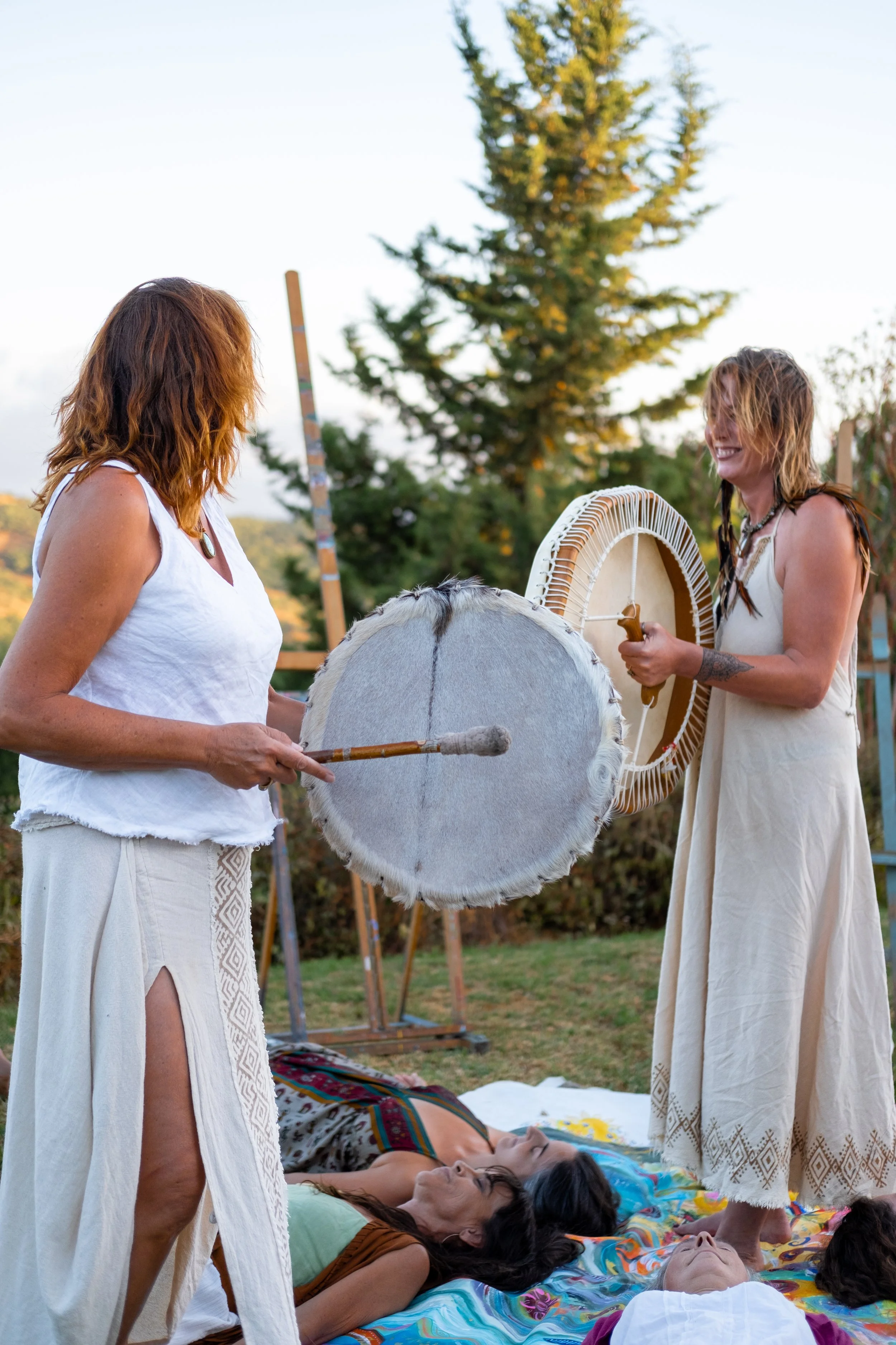 Daniela and Mieke with drums .jpg