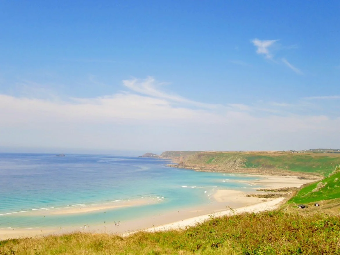 Beautiful day at Gwenver beach in Cornwall