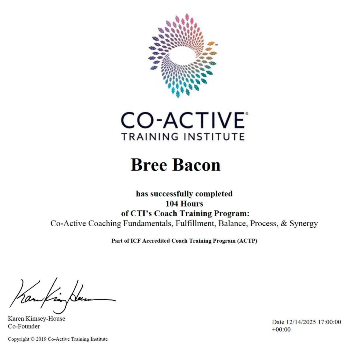 This past weekend, I completed 104 hours of CTI training and am now officially a #Co-Active Trained Coach 🙌

I&rsquo;m incredibly grateful for the AMAZING humans I met along the journey and for the opportunity to deepen my craft as a coach as I help