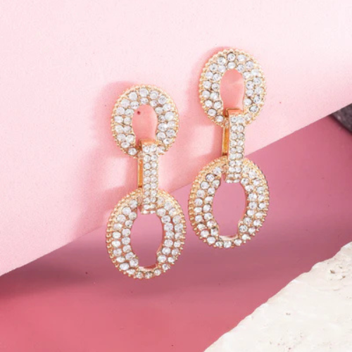 Rhinestone Drop Earring