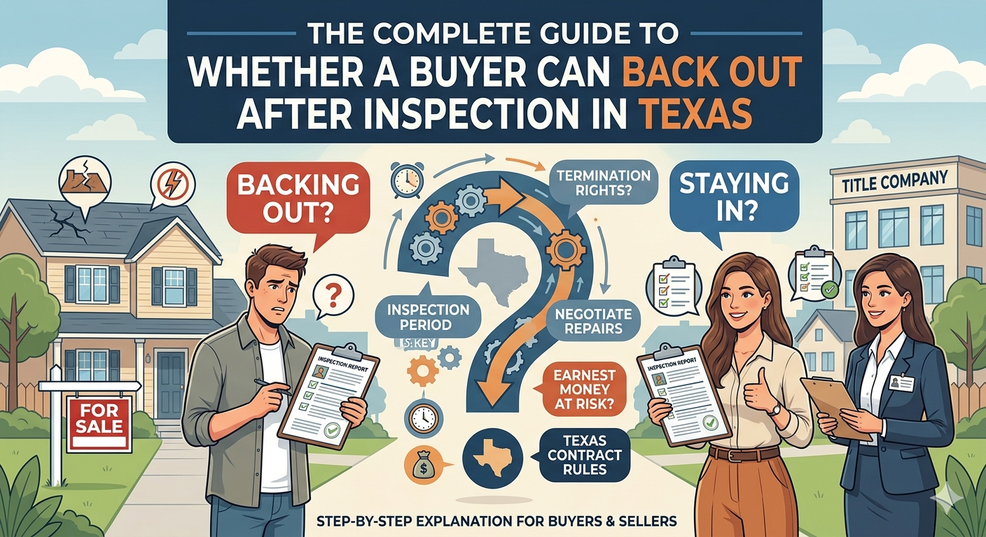 THE COMPLETE GUIDE TO WHETHER A BUYER CAN BACK OUT AFTER INSPECTION IN TEXAS