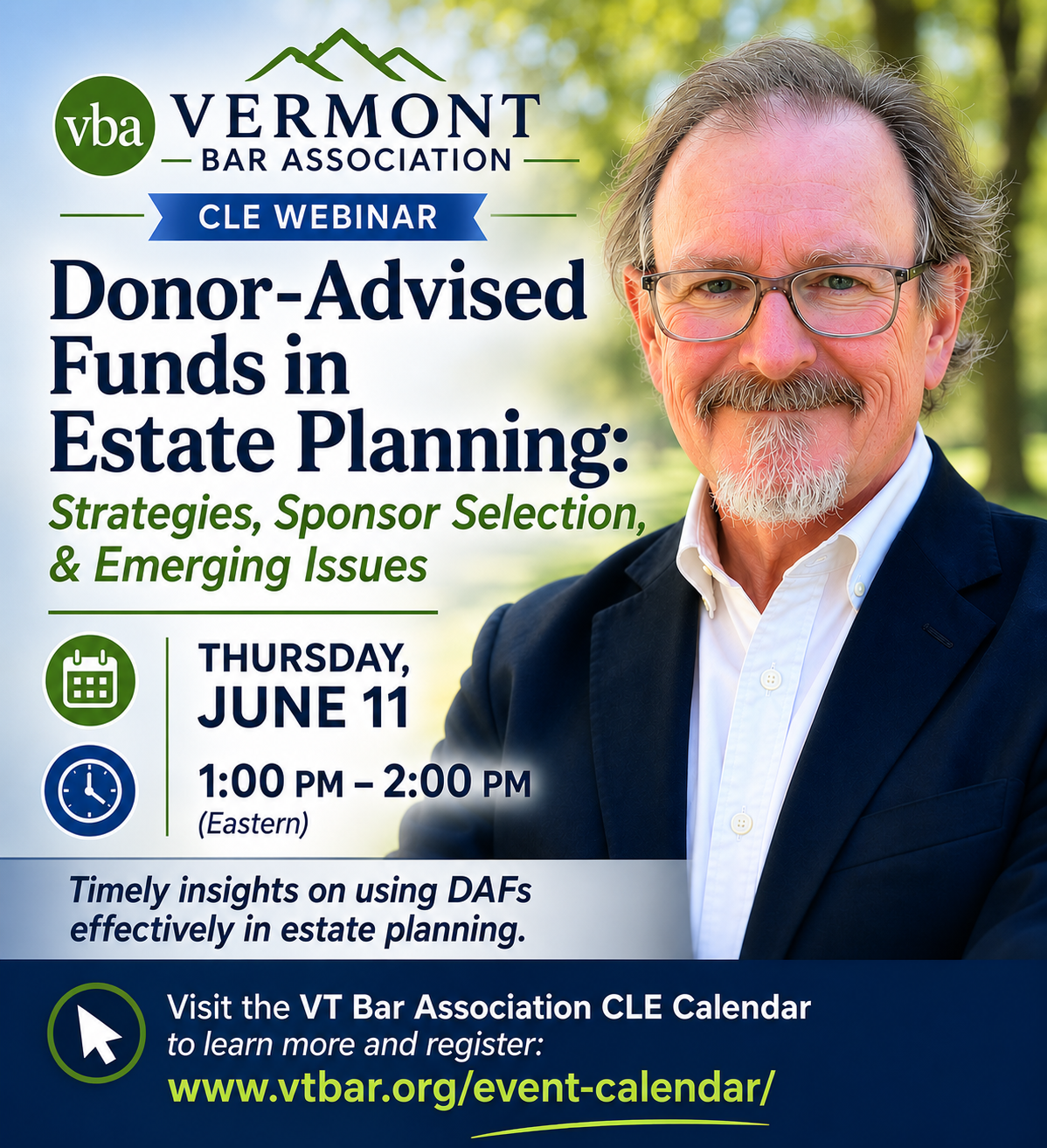 Webinar:  Donor-Advised Funds in Estate Planning, Thursday, June 11