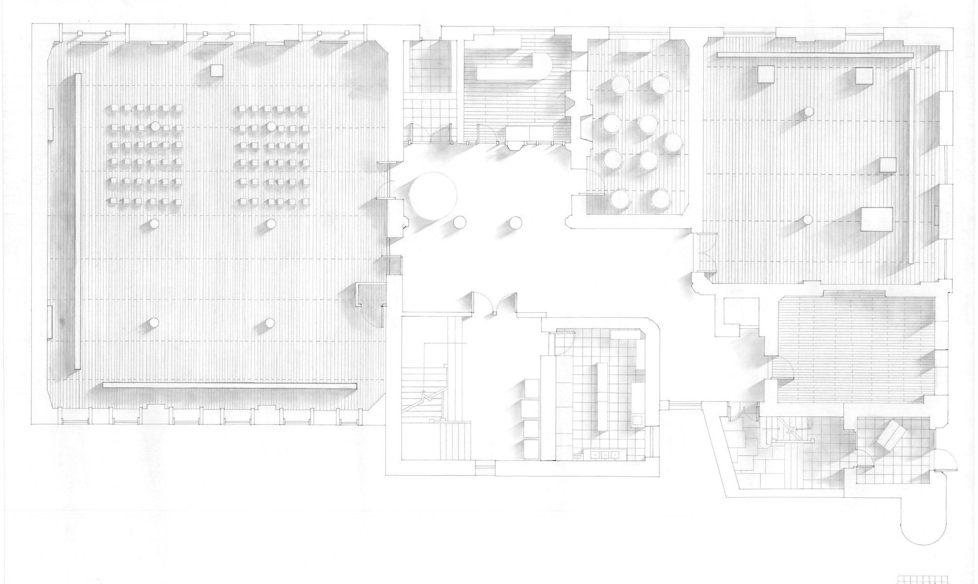 Arch 104 | Professor: Al Lorenz - Higgins Hall Hand-Drawn Plan (1st Year, Fall 2000)