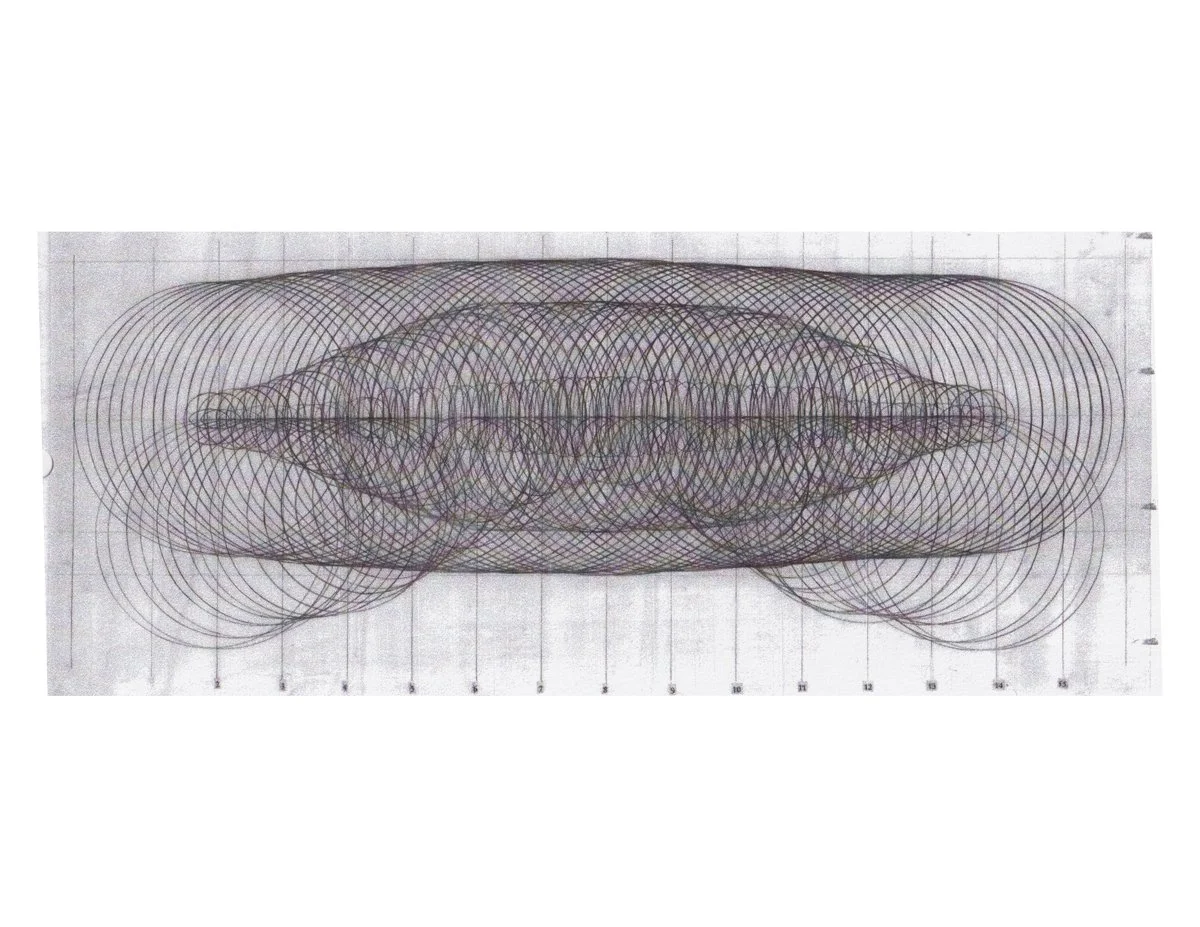 Design 101 | Passage Space - Professor: Annette Dudek - Scan of hand-drawing (pencil on vellum) - Breath measurement diagram over time