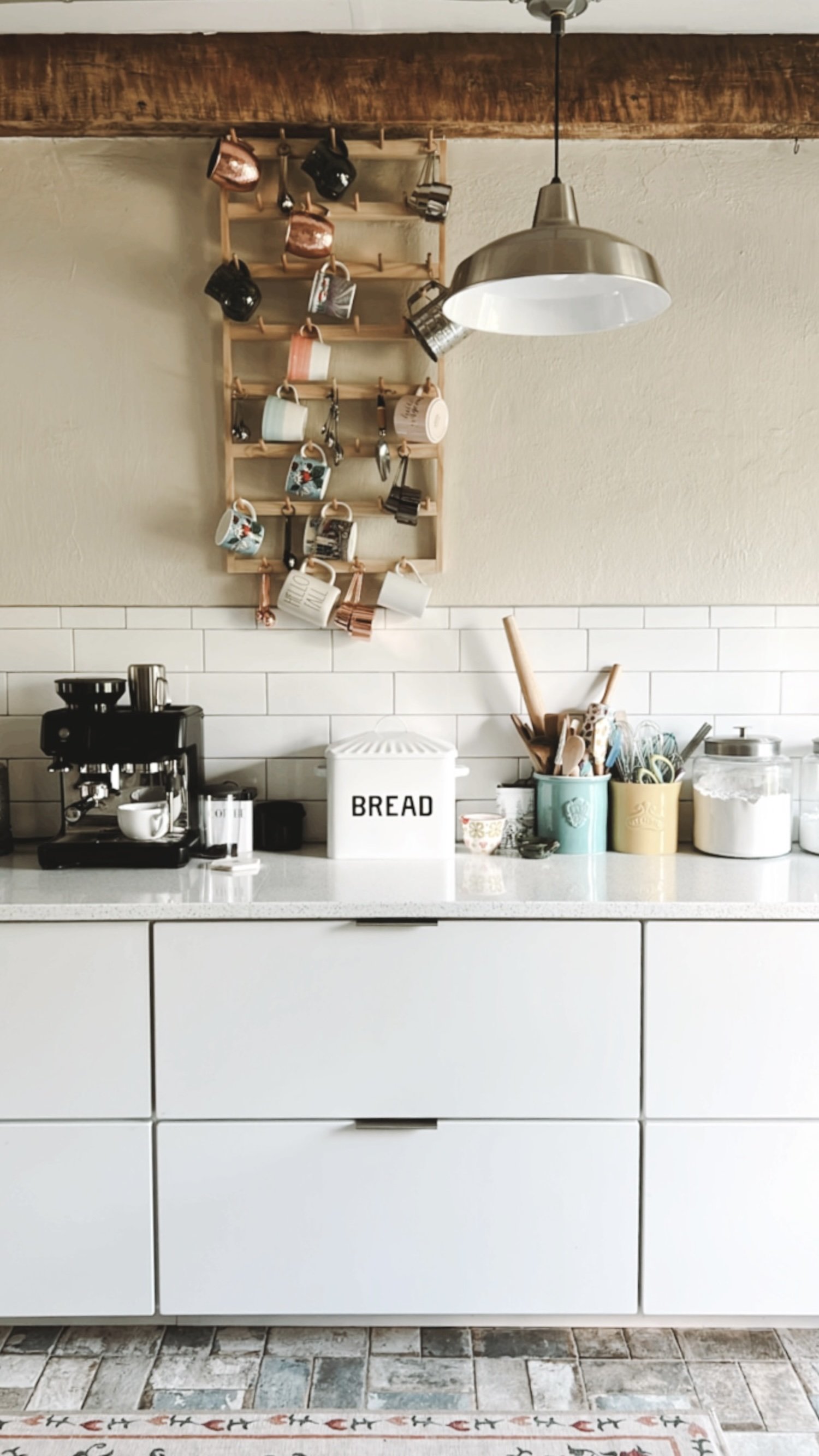 Photo shows an elevation of the East end counter