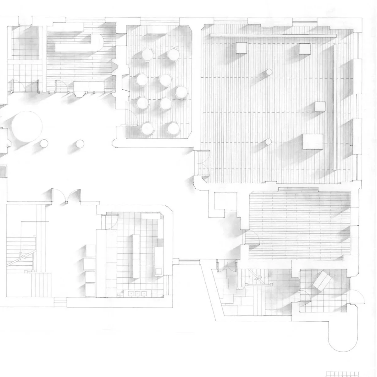 Arch 104 | Professor: Al Lorenz - Higgins Hall Hand-Drawn Plan (1st Year, Fall 2000)