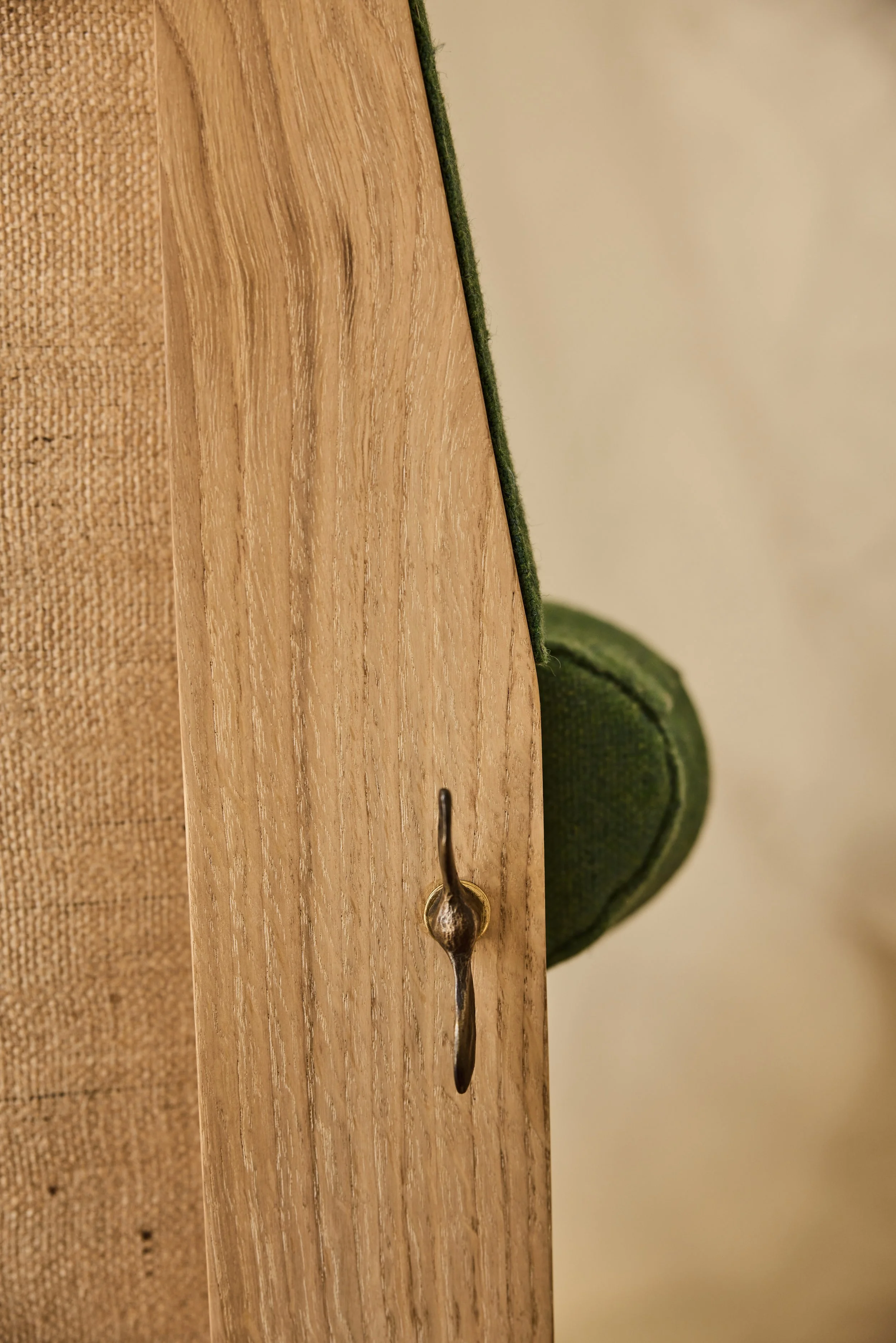 Close up of the hand sculpted sycamore bolts that bolt together the demountable sofa 'The Aldan' by Trew and Bold these bolts are hand cast in Shepton Mallet using the 'lost wax' casting method.
