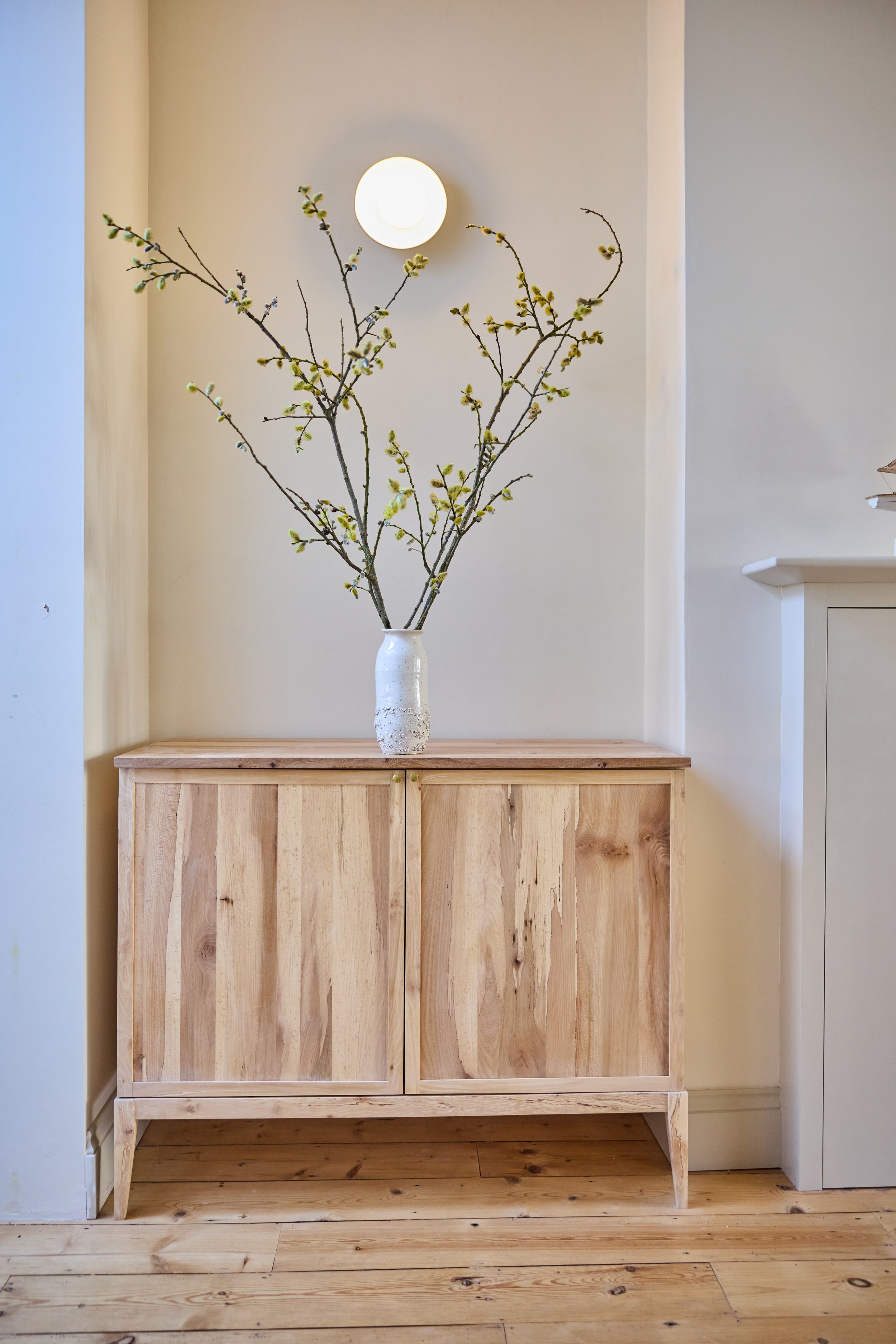 The Farrow Cabinet by Trew and Bold a bespoke alcove cabinet for alcoves in a victorian terraced house in Bristol