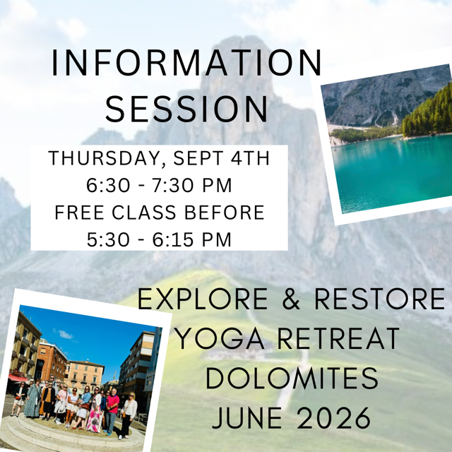 INFORMATION SESSION: EXPLORE AND RESTORE DOLOMITES RETREAT 2026