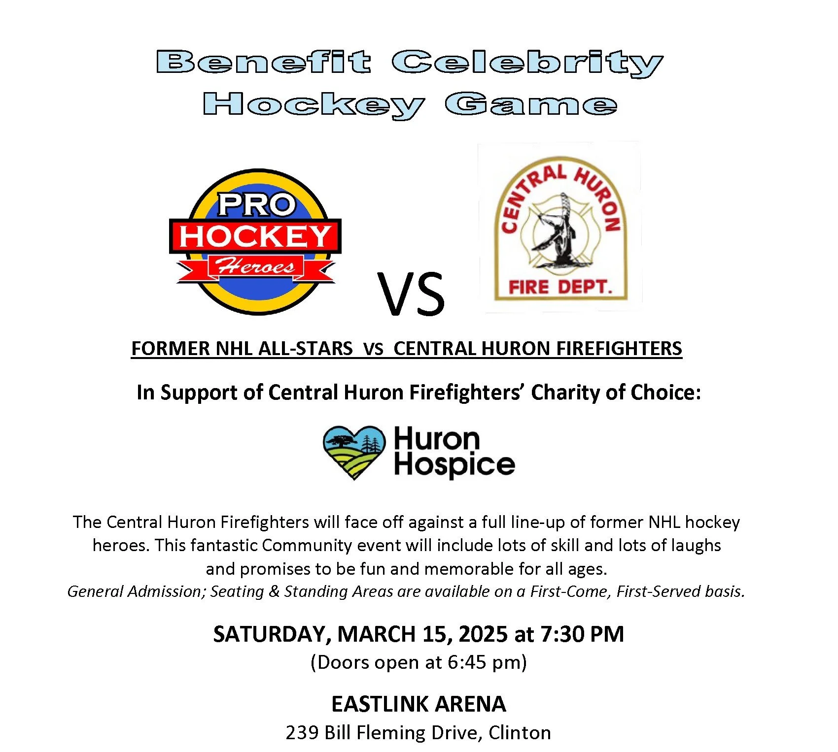NHL Hockey Heroes VS Central Huron Firefighters