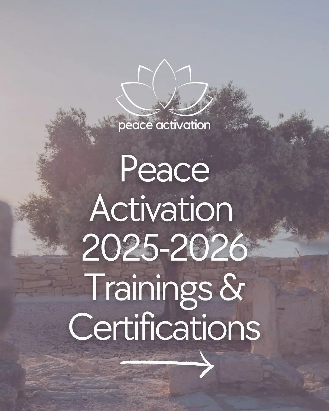 PEACE ACTIVATION CERTIFIED TRAININGS OPEN 
🌟 2025&ndash;2026 ✨
The path to inner mastery and global peace begins here. It starts within. 

This year, we&rsquo;re so excited to offer two transformative journeys designed to activate peace from the ins
