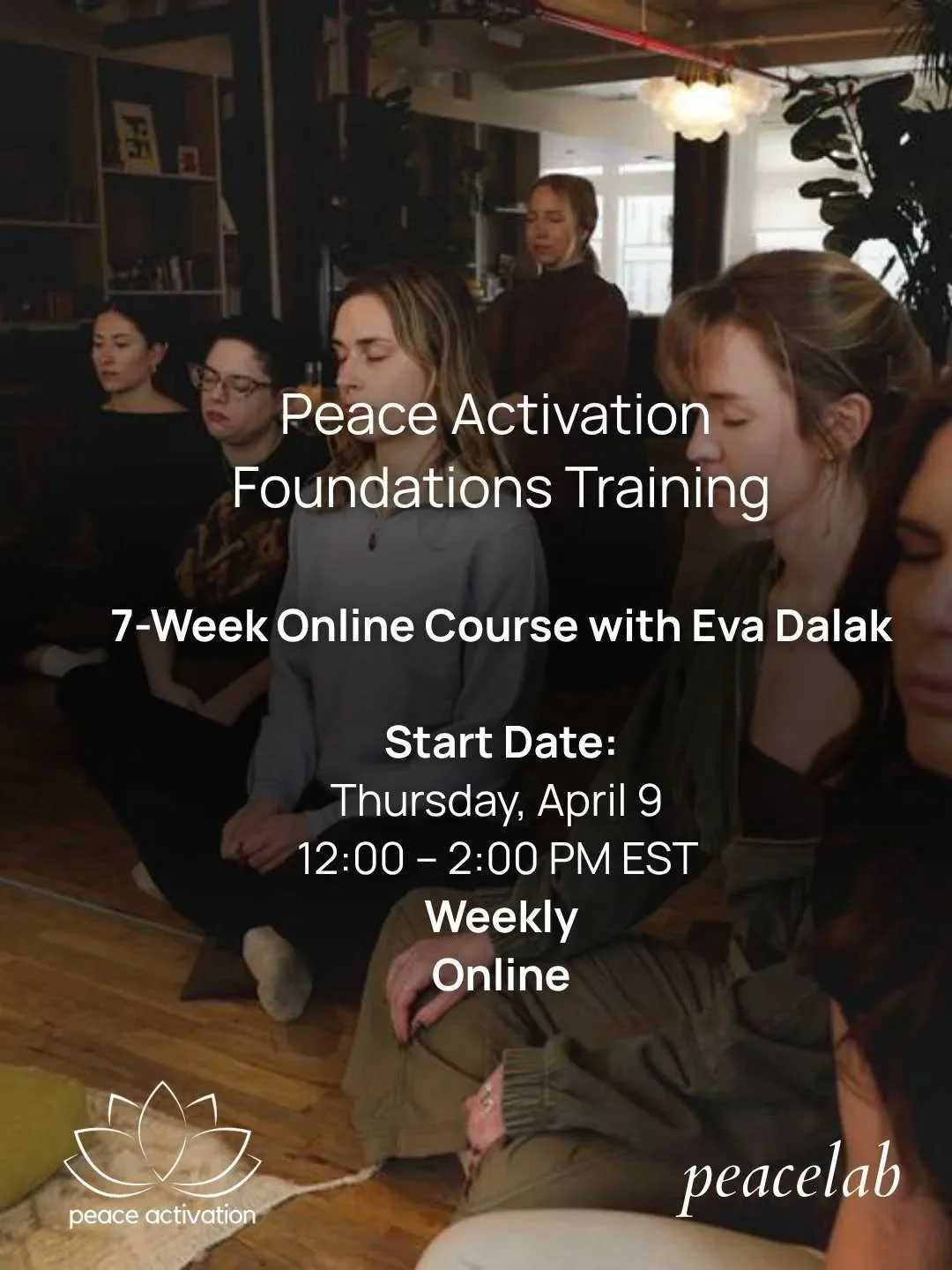 TOMORROW is the day! Join us for Session One of the Peace Activation Foundations Training. 🕊️

As a special gift to our community, we are inviting you to join this first session for FREE. Come experience the space, meet Eva Dalak and the team, and t