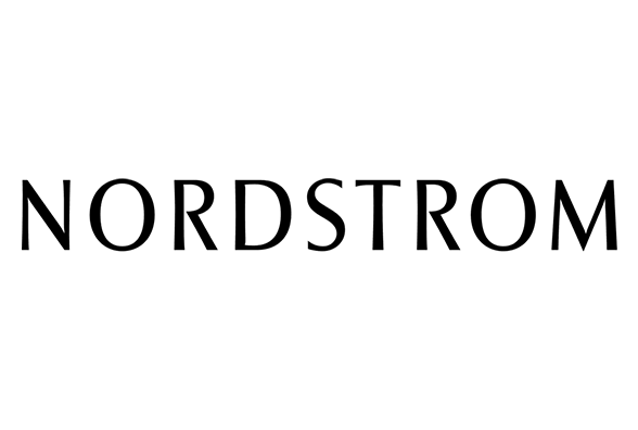 Nordstrom logo in black letters on a white background