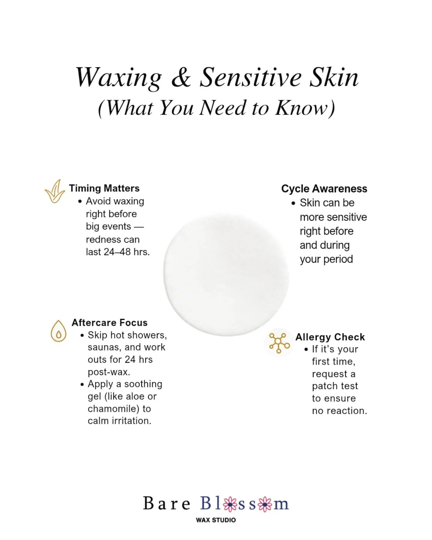 Sensitive skin? You can still wax, just be a little strategic about it 💙

Here&rsquo;s how to keep your skin happy + smooth :

&bull; Prep matters &ndash; Gently exfoliate 24 hrs before and keep skin hydrated to help reduce irritation + ingrowns
&bu