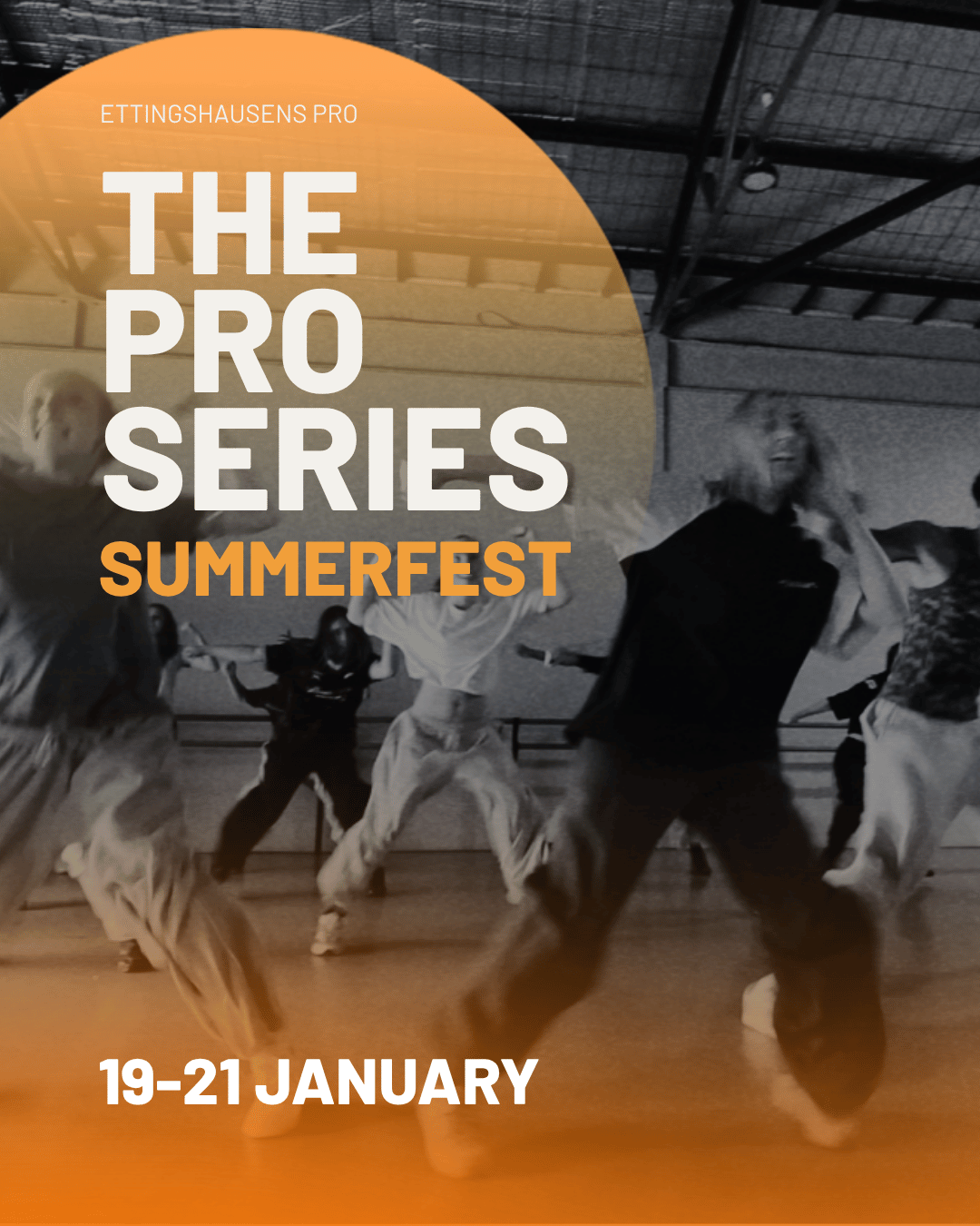 Promotional poster for Ettingshausens Pro SUMMERFEST event on January 19-21,