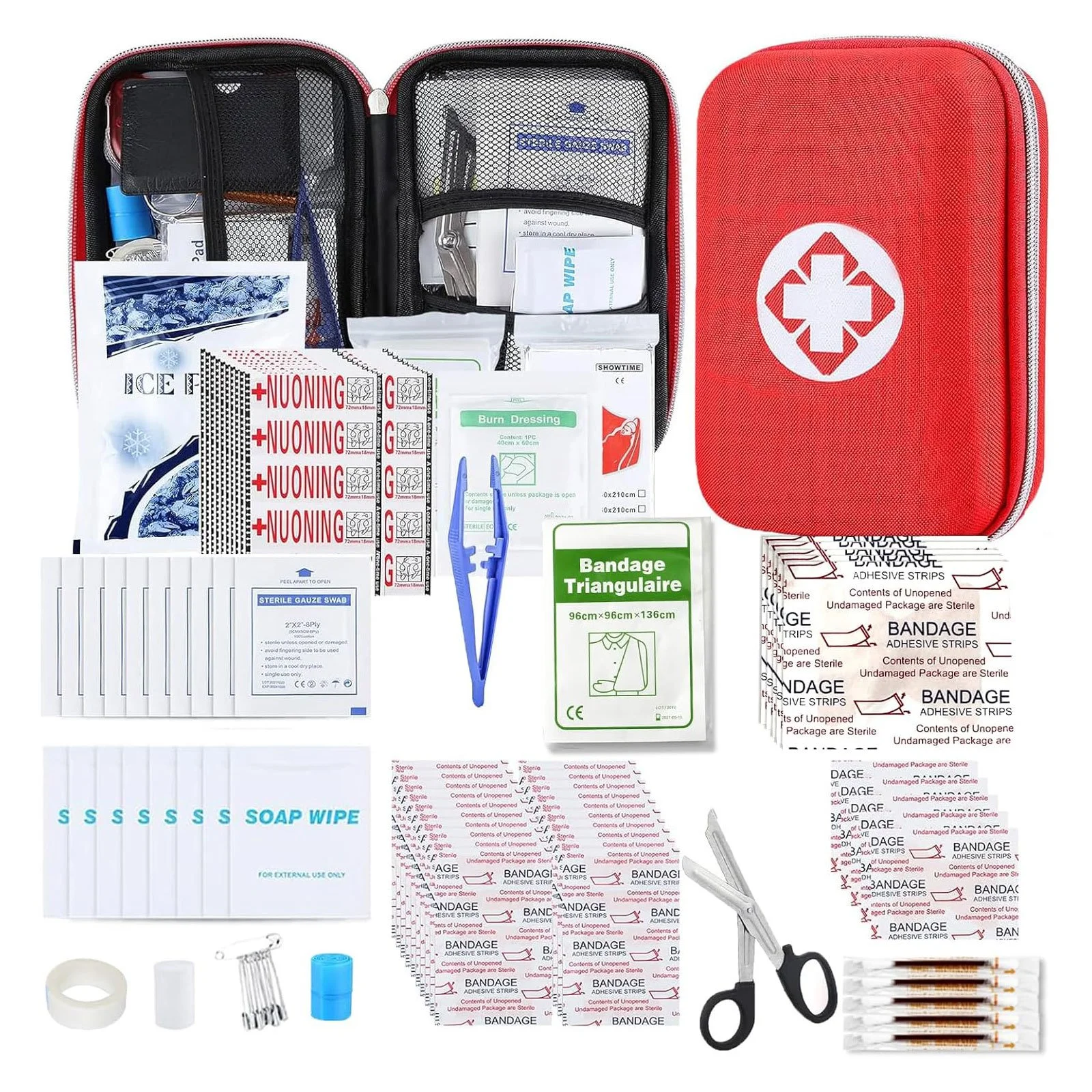 Travel First Aid Kit 276 Pieces for Suitcase car or hikes