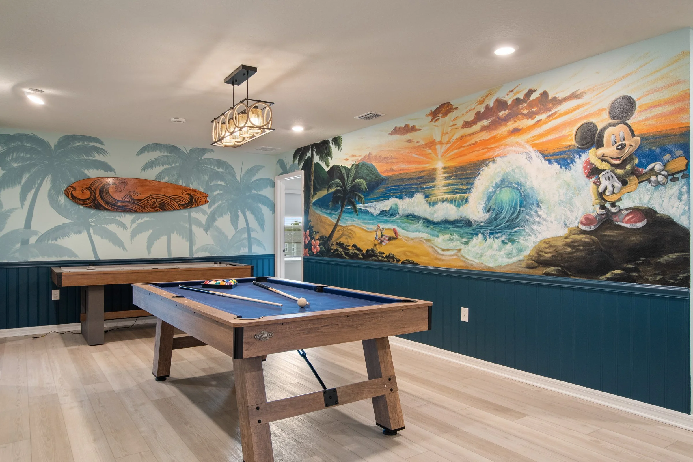 Family-friendly private villa in Windsor Cay Resort near Orlando, Disney, and Universal Studios. Mickey and Friends themed bonus room, game space with air-hockey and pool, spacious living, 10-bedroom, 8-bath home with private pool and spa.