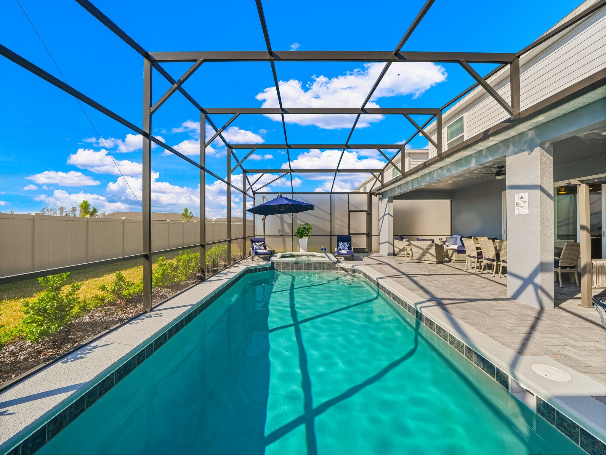 Relax by the private Pool and Spa at private villa in Windsor Cay Resort near Orlando, Disney, and Universal Studios. Great for families and large parties, a 10-bedroom, 8-bath home with spacious living.