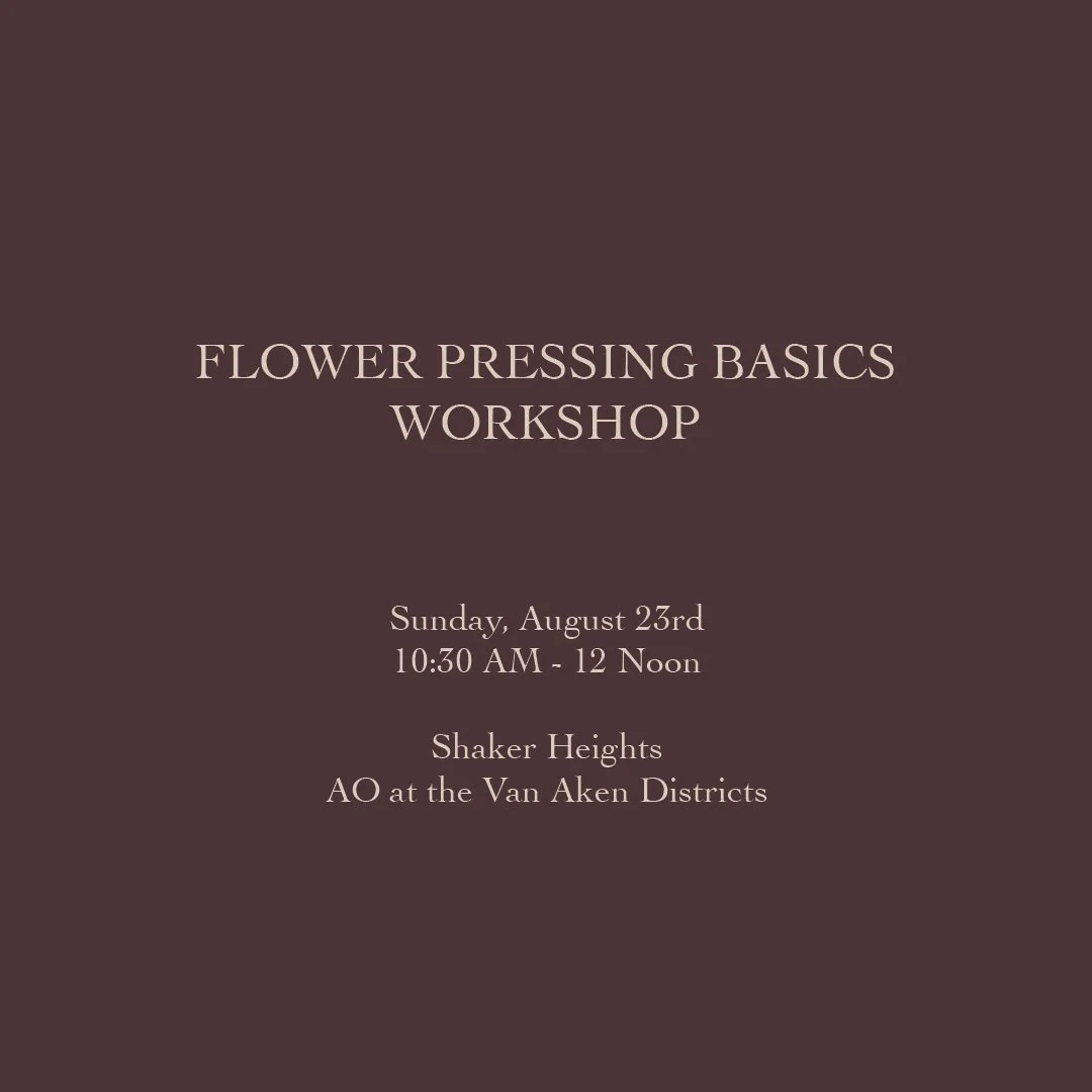 Flower Pressing Basics in Shaker Heights