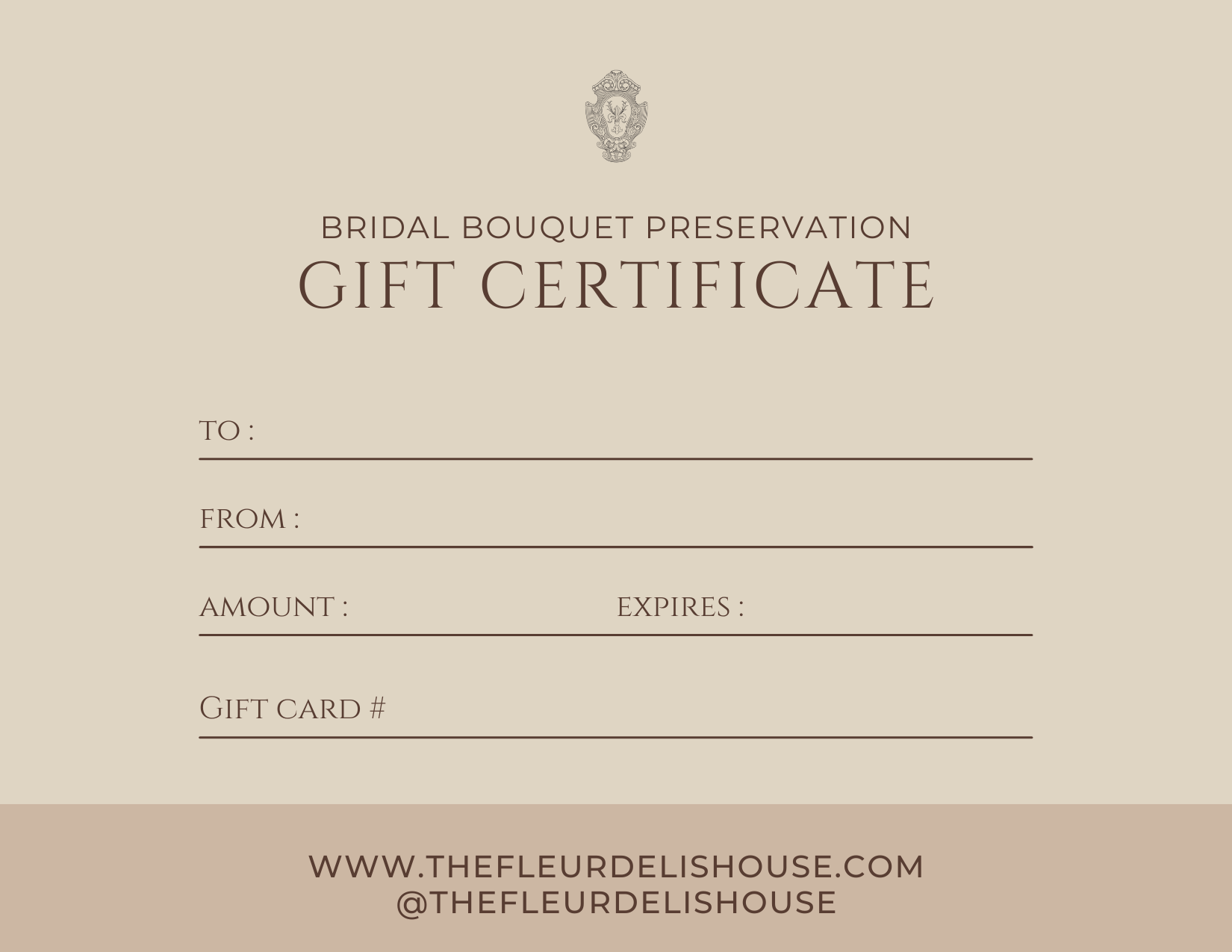Bridal Bouquet Preservation GIFT CERTIFICATE