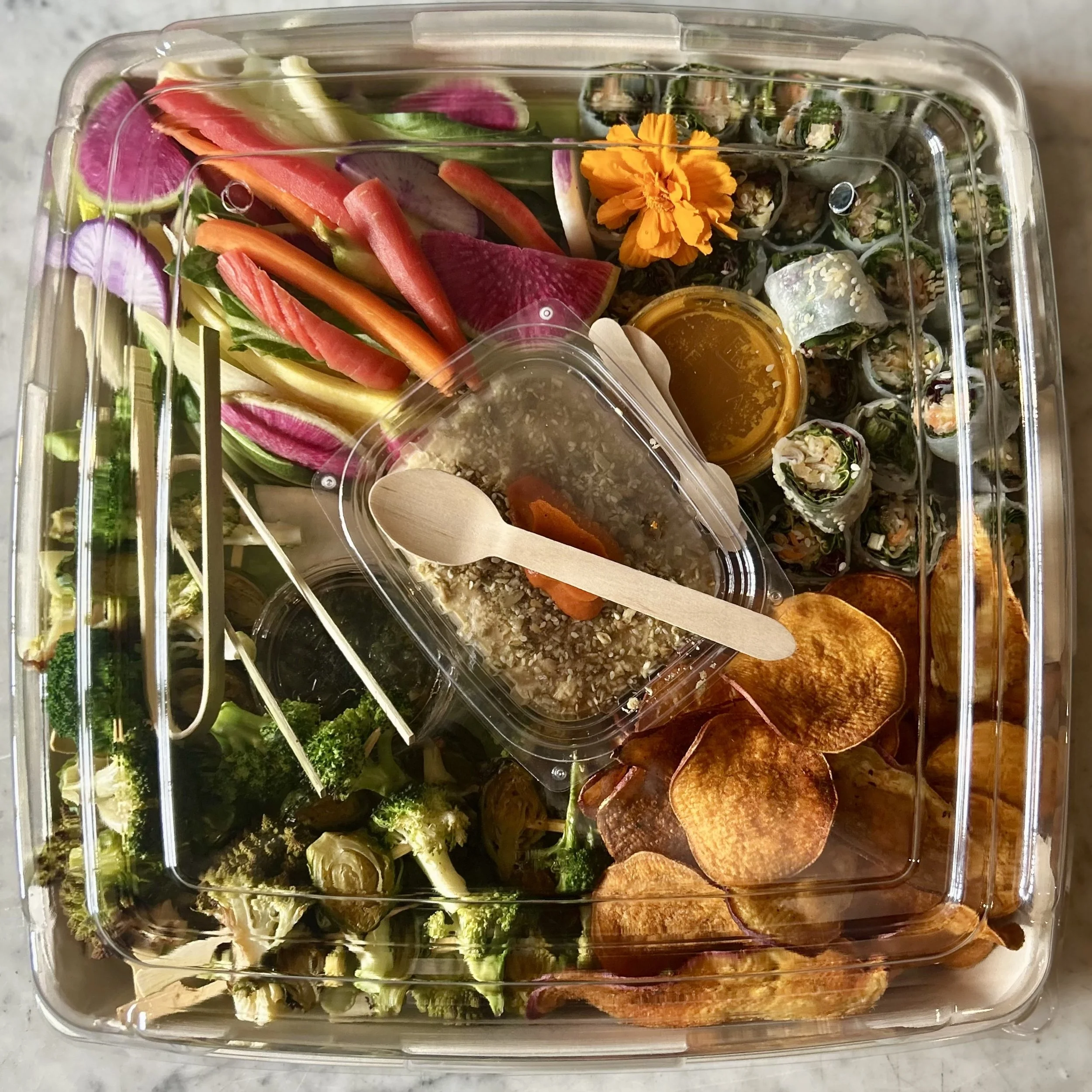 farm veggie + mezze platter