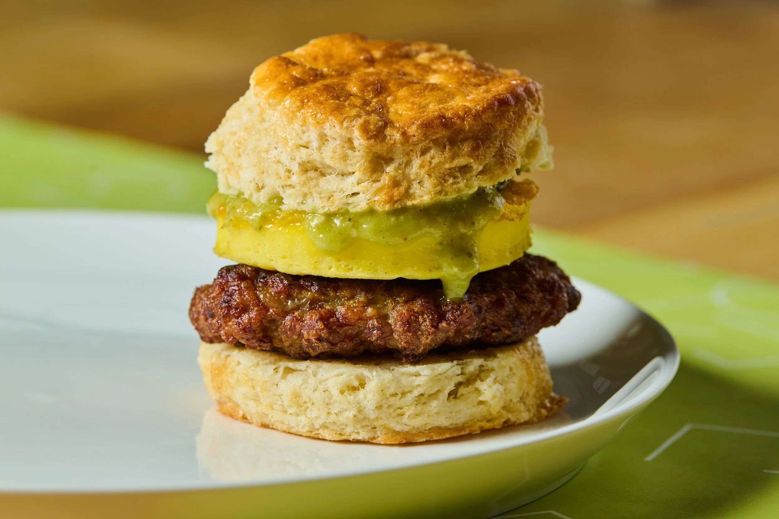 Egg and Sausage Biscuit