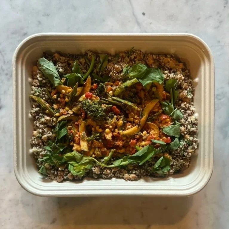 Romesco Roasted Veggies + Quinoa Salad