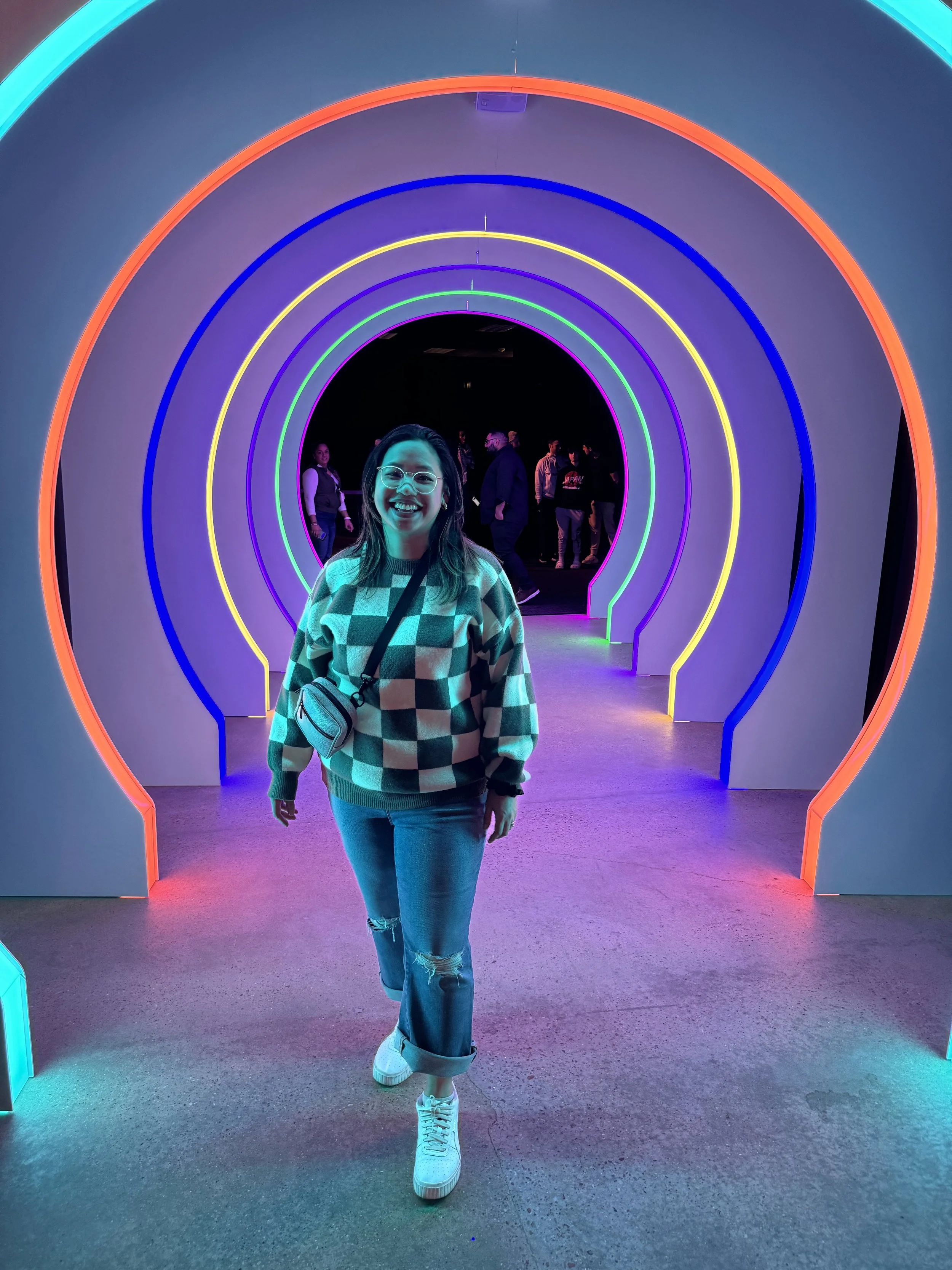 Dopamine Land visitors in immersive room