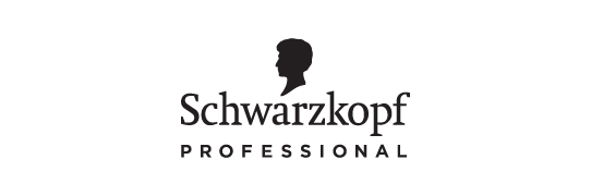 Black and white logo of Schwarzkopf Professional with a silhouette of a woman's head in profile above the text.