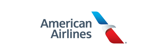 American Airlines logo with text and stylized airplane icon