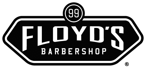 Floyd's Barbershop logo with black background and white text.