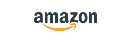 Amazon logo with black text and an orange arrow underneath on a white background.