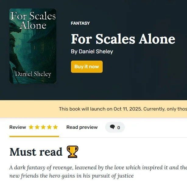 For Scales Alone. Just scored a 5 Star must read from book reviewer Jenny Hill on Reedsy Discovery. That is Two 5 Star Must Reads in a Row!!🎉