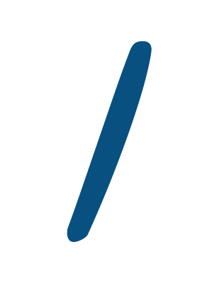 Large handwritten blue number 1 on white backgorund