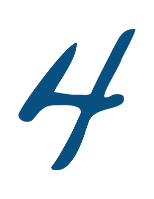 A large blue number 4 on a black background