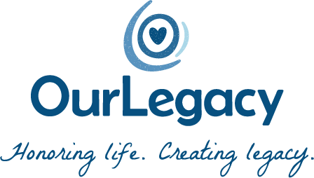 OurLegacy logo with the tagline "Honoring life. Creating legacy"