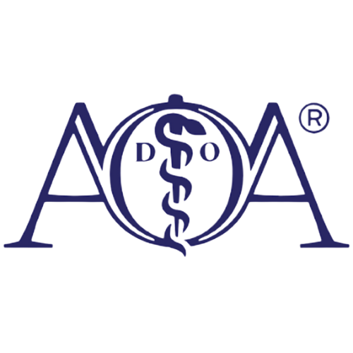 The logo features the word 'DOVA' with a caduceus symbol inside a circle, and the letters 'D' and 'A' on either side, all in dark blue.