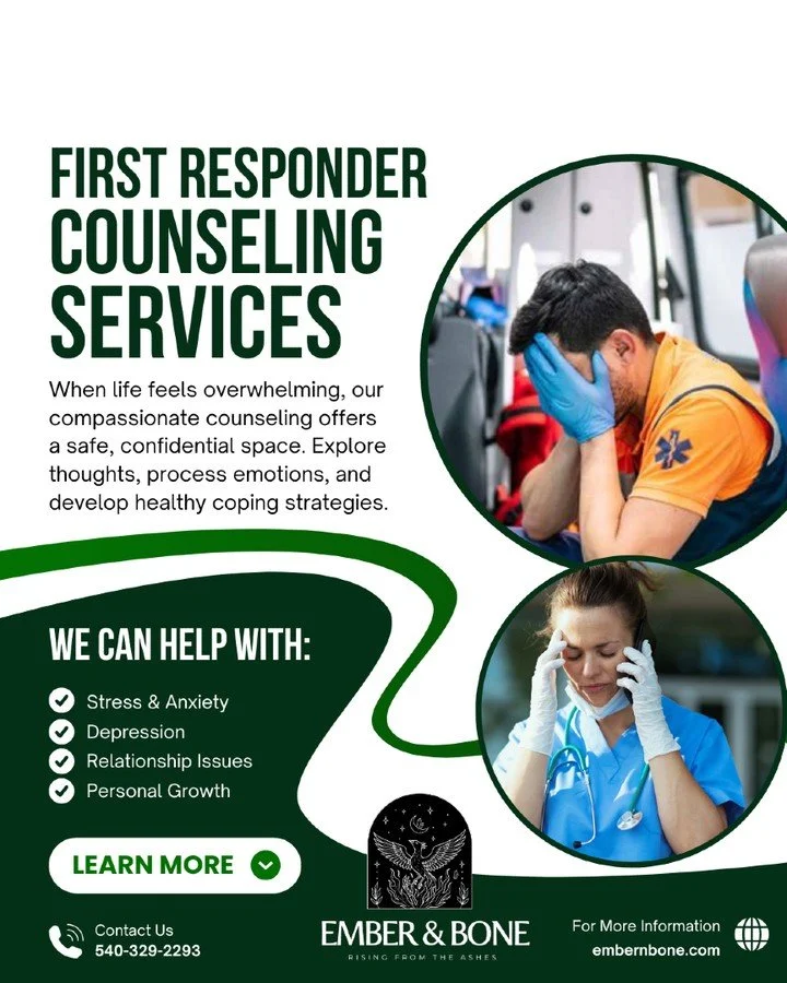 We proudly offer confidential counseling tailored for first responders in the NRV! @newrivervalley @radfordva @cburgvagov @topulaski @gilescova @virginia.tech @radfordu @hokiesports @radfordathletics @thepatriot540 @nrvnews1 @nrvrj @nrvcares @visitpu